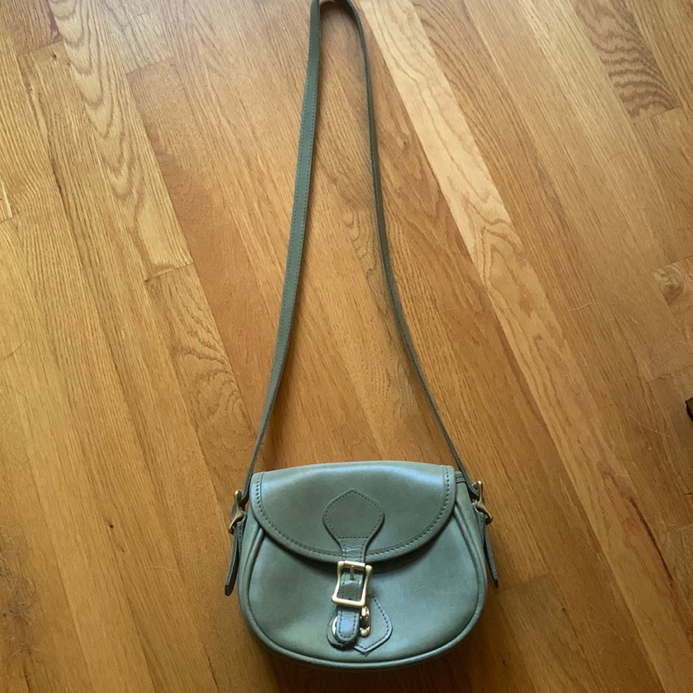 JW Hulme Legacy medium size shoulder bag in Pewter (sage green)